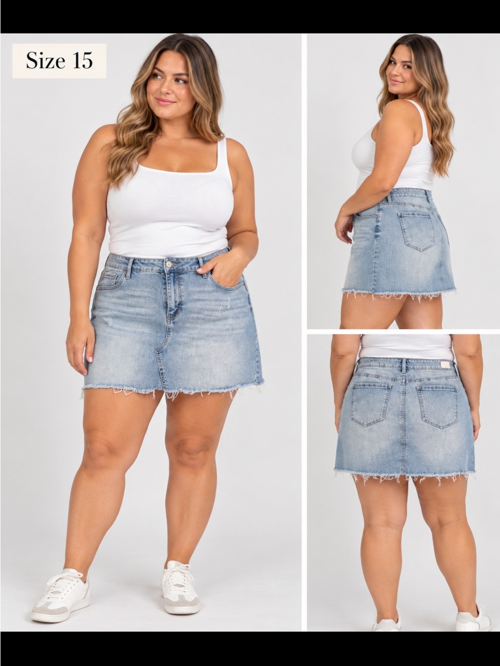 Celebrity Pink Light Wash Denim Mini Skirt